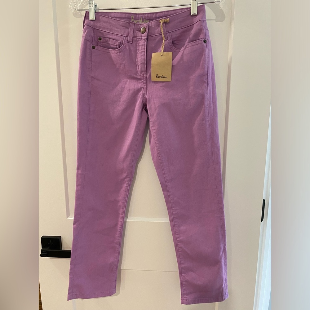 BODEN WOMEN'S LAVENDER CROPPED STRAIGHT LEG Jeans, WC149, size US 2R, New w/Tag